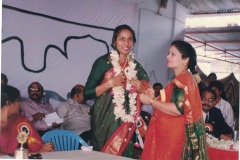 Mrs. Krishna Kumari being felicitated at a Lions Club event