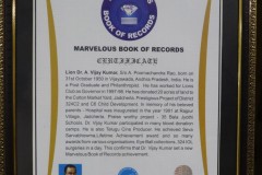 Dr. A. Vijay Kumar Enters 'Marvelous Books of Records' for Remarkable Contributions to Social Service.